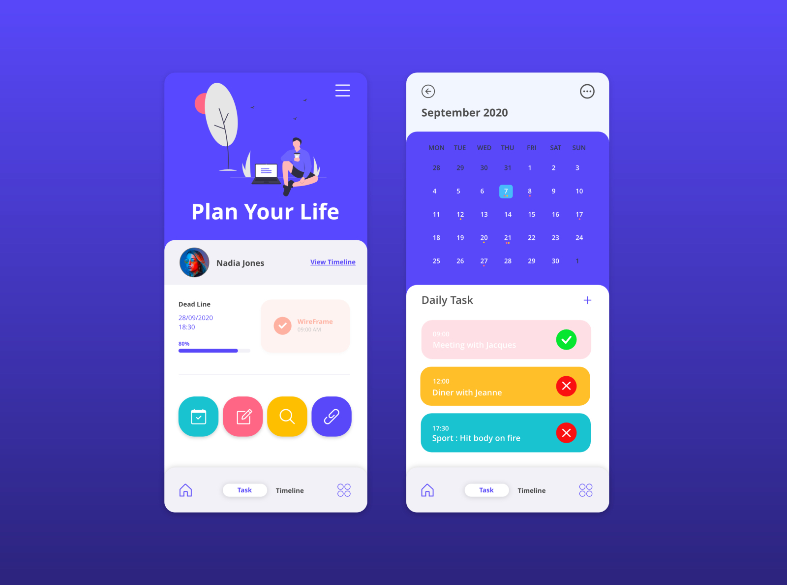 Plan Your Life by Julie on Dribbble