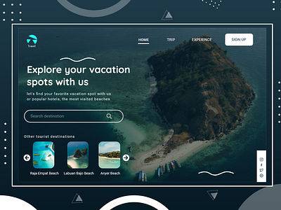 Landing Page Web travel agency app art design ui web