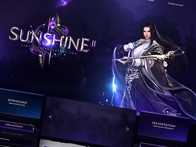 Game Webdesign - Sunshine 🔮 animated fantasy logo fantasy game website gaming lineage metin2 mmorgp muonline ui