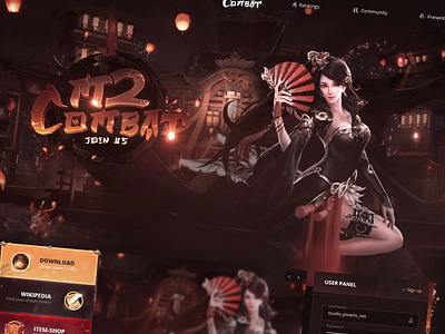 Chinese Gaming Web - M2Combat ♋️🏮 animated fantasy logo asian chinese fantasy game gaming logo metin2 mmorgp muonline oriental