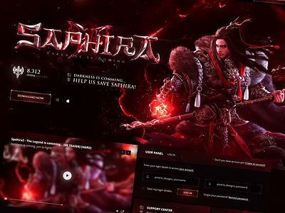 Fantasy Game Webdesign - Saphira ♋️🏮 animated fantasy logo design fantasy gaming homepage metin2 mmorgp muonline ui web webdesign website