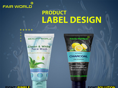 cosmetic product label design with mockup branding branding design cosmetic packaging face wash label design facewash free label design icon identity design illustration logo minimal product design product label design stationary design ui