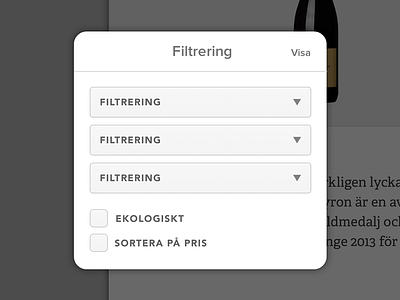 Filtering Modal checkboxes filtering form modal ui