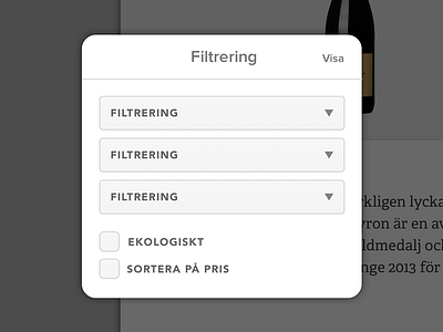 Filtering Modal