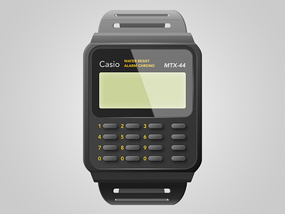 Watch (improved shading) calculator casio plastic watch