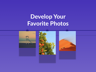 Landing Page Design headline lato photos prints purple shadows