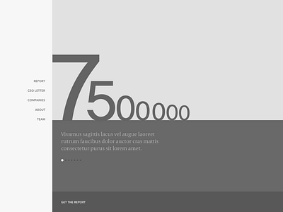 Annual Report Wireframe (Desktop) digits numbers