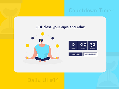Countdown timer app countdown dailyui dailyui014 dailyuichallenge design illustration meditation minimal timer timer app timers ui userprofile ux web