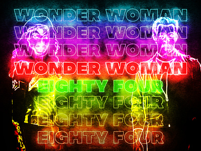Wonder Woman 1984 Movie Poster 1984 2020 chris pine dc film gal gadot mattsterclass movie neon poster wonder woman ww84