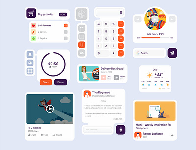 App Widget Concept app bright color clean concept design system ios14 typography ui ui kit ux ux kit widget