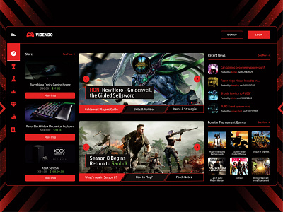 Videndo - Gaming Platform clear design game games graphic platform ui uidesign ux uxdesign uxui