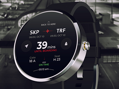 Smart Watch UI Design - Flight App