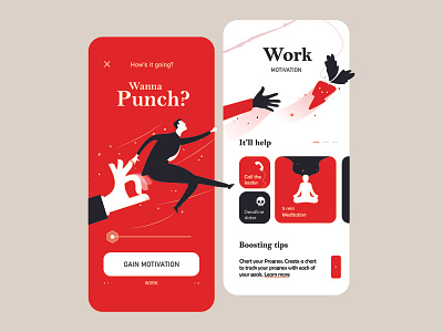 Work Motivation Mobile App branding clean design illustration ui ui design ux ux design uxui