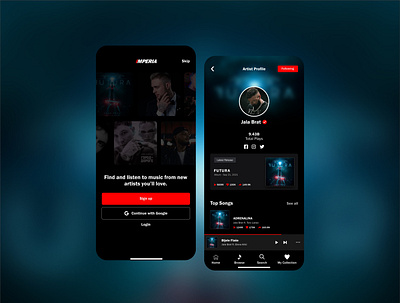 Imperia - Music Mobile Application clean design illustration music ui ui design ux ux design uxui