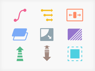 Icons for Principles of Movement design iconography icons motion principles rules