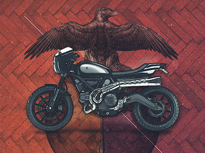 Motolinear #7 - Ducati Scrambler art custom design ducati illustration modern moto motoart motorcycle motorcycles photoshop scrambler