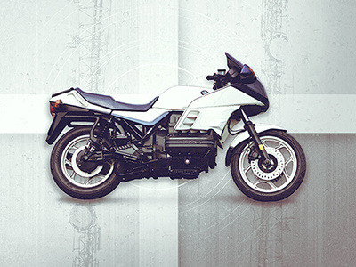 Motolinear #11 - BMW K100RS art bmw classic design illustraion k100rs moto motorcycle motorcycles photoshop