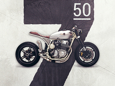 Motolinear #12 - Honda CB750 brat cb750 classic custom design honda illustration motorcycle motorcycles photoshop racer