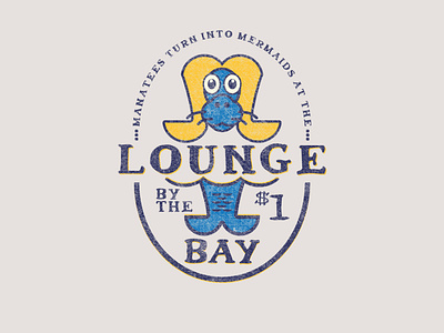 The Mermaid Lounge bar branding design illustration logo vector vintage