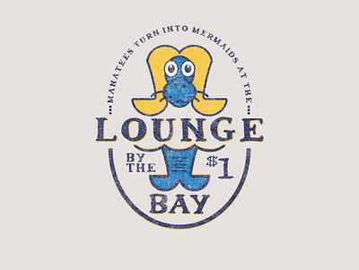 The Mermaid Lounge bar branding design illustration logo vector vintage