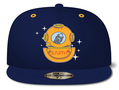 Spaceship Planet Earth branding buffalo ny clinkroom design headwear illustration logo vector