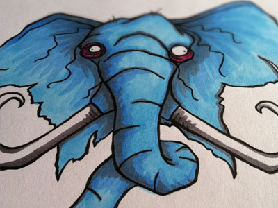 Real Nice Elly choonimal copics elephant hand drawn illustration