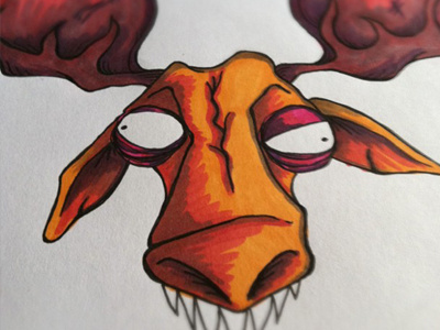 Moose choonimal copics hand drawn illustration moose