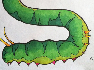 Snakerpillar caterpillar choonimal copics hand drawn snake