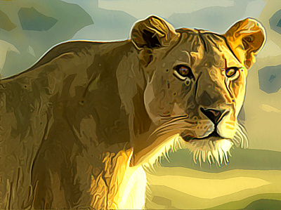 Not the king of the jungle but no less powerfull editing illustration photoshop vectorart