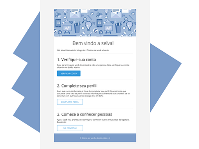 Email marketing - boas-vindas e verificação de conta design email marketing responsive