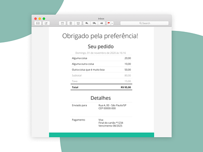 Email marketing - recibo/nota fiscal design email marketing receipt recibo responsive