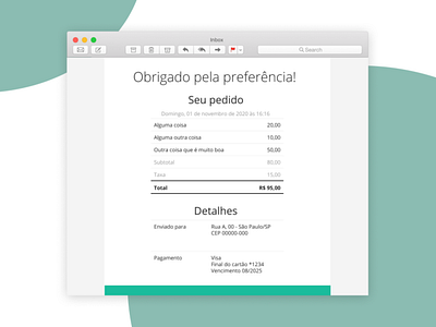 Email marketing - recibo/nota fiscal