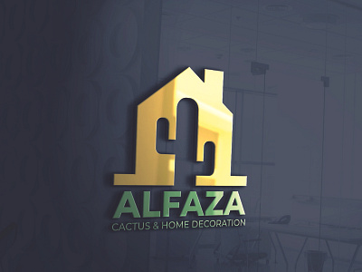 Alfaza Cactus logo logo design mockup