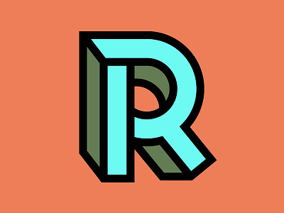 Type Tuesday R 3d icon typography