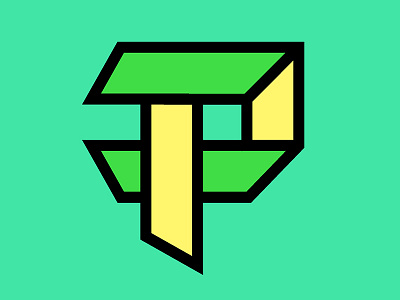 Type Tuesday P flat design icon typography