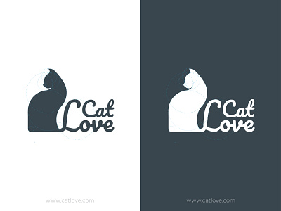 CatLove Logo design cat challenge flat golden ratio logo one color simple