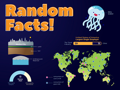 Random Facts Infographics colors infographics random facts simple