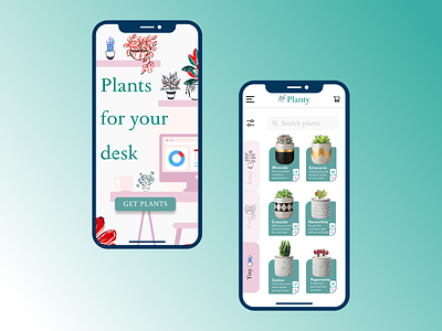 Planty - Office plant store app concept app app design cool design flowers green office plant plants app shop ui