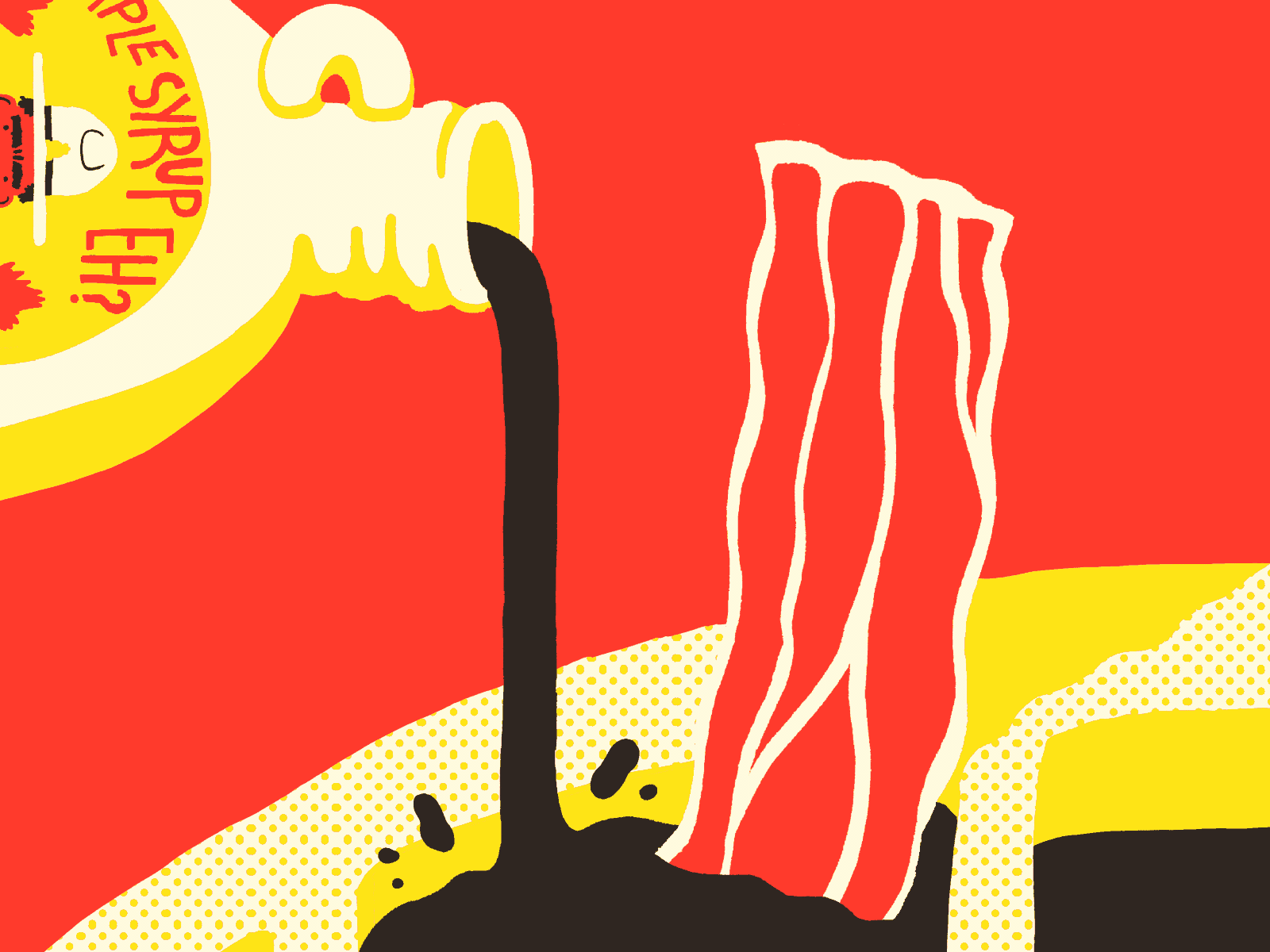 02 - WAFFLES animation bacon cartoon doodle drawing illustration maple syrup oniontober waffles
