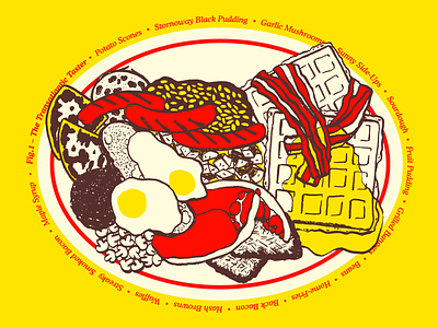 06 - ULTIMATE FRY breakfast cartoon design doodle drawing food illustration