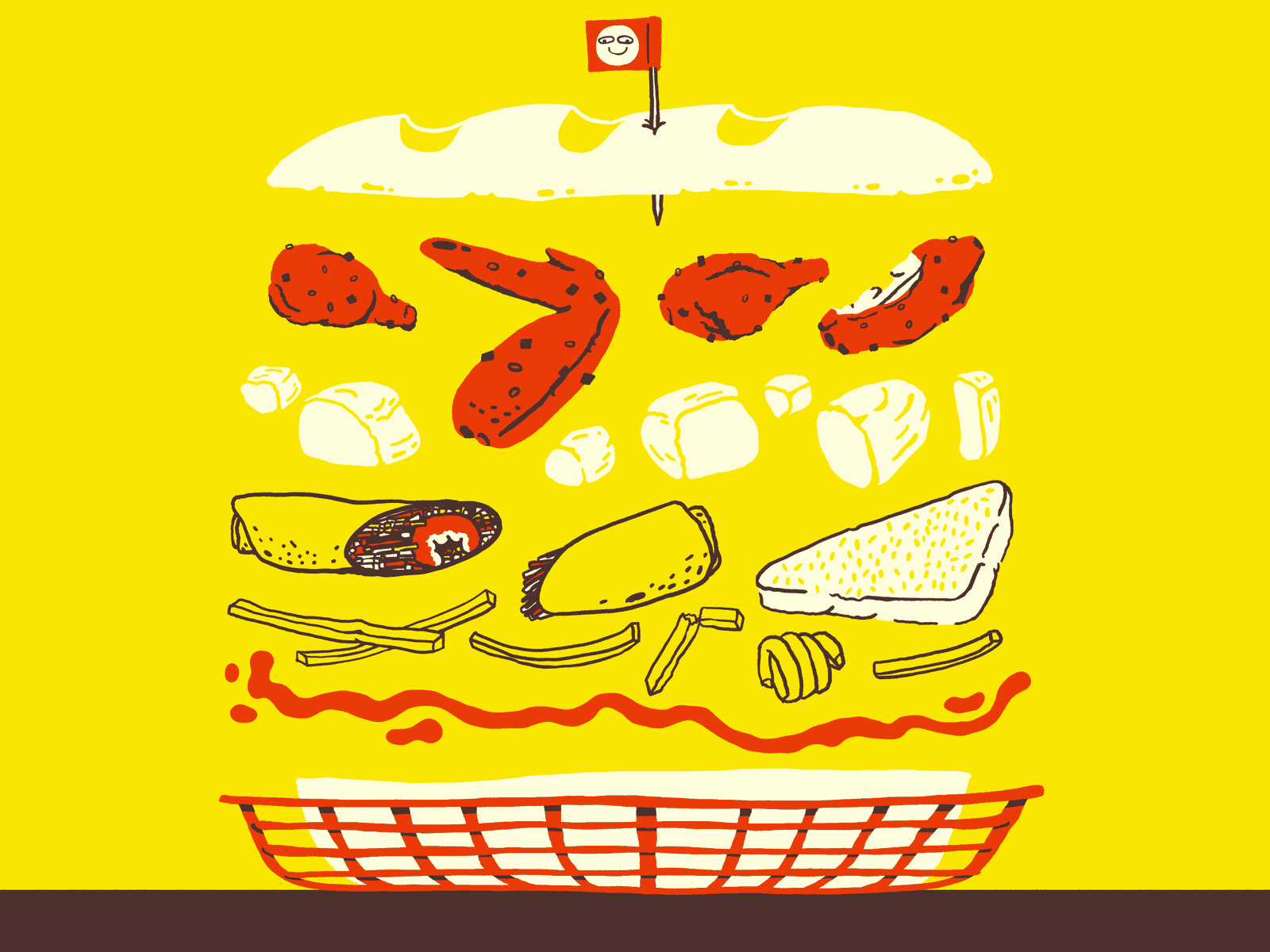 11 - LEFTOVERS SANDWICH cartoon design drawing illustration