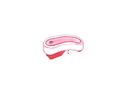 Meat-slab doodle illustration letraset markers meat