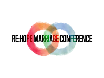 Re:Hope Marriage Conference - Final Logo kylebrush logo love marriage multiply rings watercolour