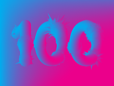 100 Followers - Instagram 100 blend design gradient gradient mesh numbers type typography vector
