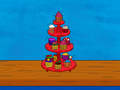 Cupcakes cakes cartoon design illustration photoshop print tablet