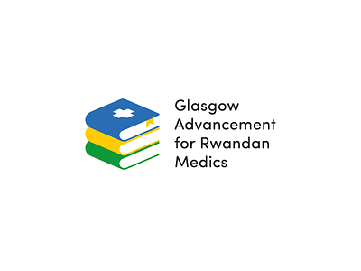 Glasgow Advancement for Rwandan Medics - Final Logo books branding design glasgow logo medicine rwanda vector
