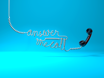 Answer The Call 3d illustration 3d lettering cinema 4d illustration lettering render telephone
