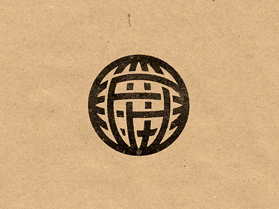 F.H. Globe branding cardboard globe logo monogram retro vintage