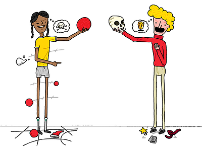 Dodgeball & Drama cartoon character design dodgeball drama flyer illustration print