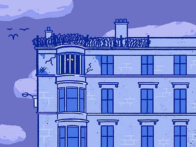 Illegal Letting Agents Illustration architecture blue drawing editorial illustration glasgow illustration photoshop scotland